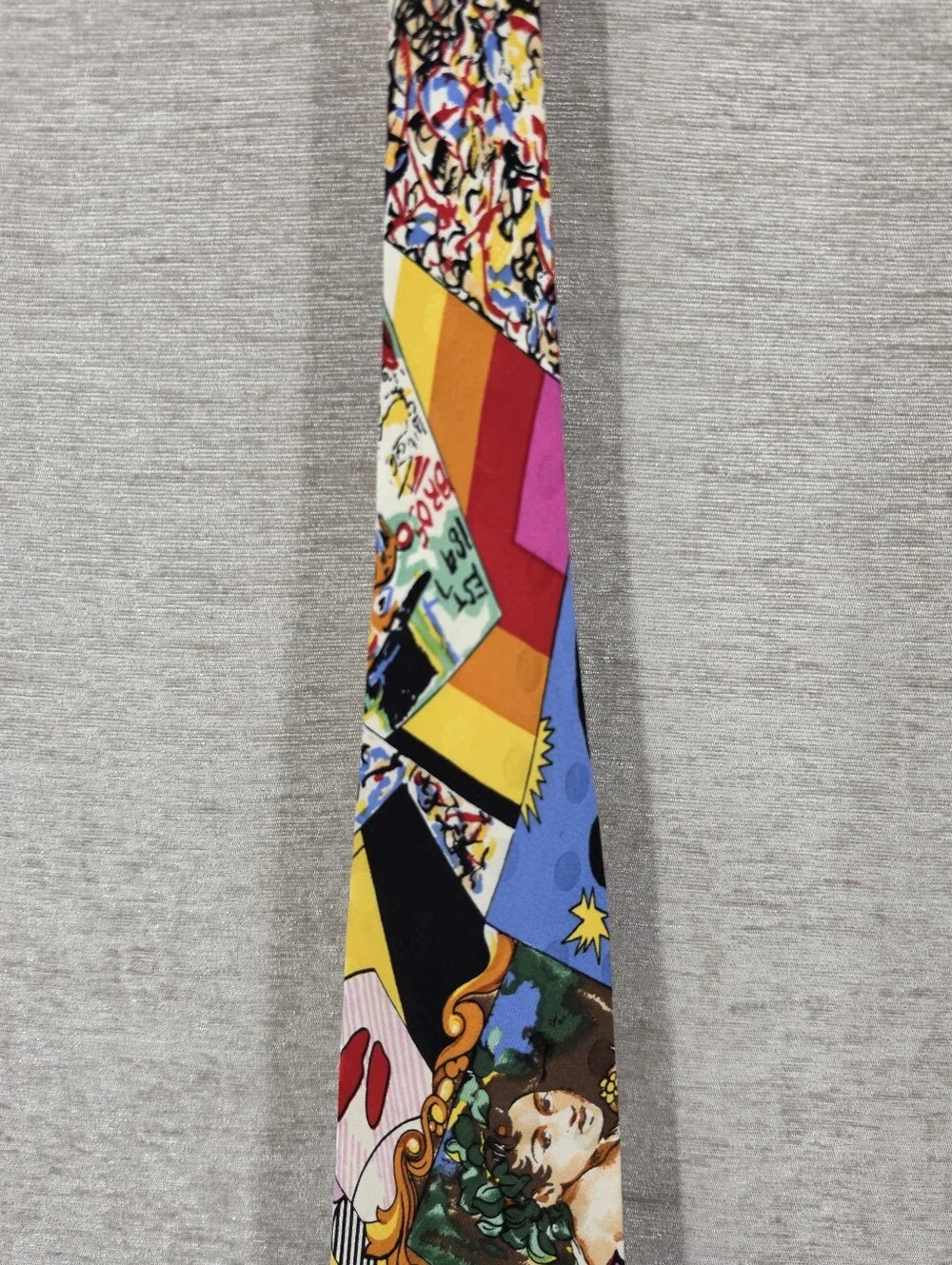 Nicole Miller Vintage 90s Colorful Pop-Art Silk Tie Men's Necktie